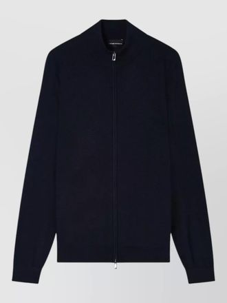 Emporio Armani virgin wool zip-up long-sleeve cardigan