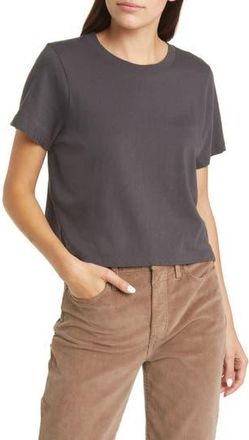 Madewell Lakeshore Softfade Cotton Crop Tee in Coal at Nordstrom Rack, Size X-Large