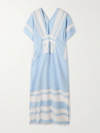 Lemlem Abito Maxi In Misto Cotone A Righe Gasira - Blu