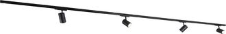 QAZQA Moderno Sistema De Riel Moderno Trif&aacute;sico Negro Con 4 Focos 3000-4000k - Ruler Aluminio /acero /pl&aacute;stico Alargada Incluye Led Max. 4 X 25 Watt - Qazqa