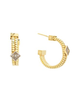 Meshmerise 18K Over Silver 0.03 Ct. Tw. Diamond Earrings