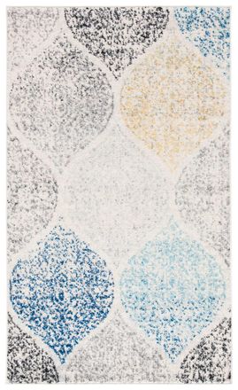 Safavieh Alfombra contempor&aacute;neo de polipropileno blanco/azul, 122 x 183 cm