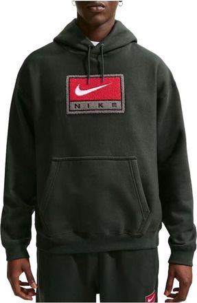 Nike Solo Swoosh Fleece Pullover Hoodie Black Spruce IF1258-317