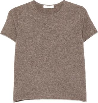 Co Tops, Dames, Bruin, XS, Fijngebreid T-shirt