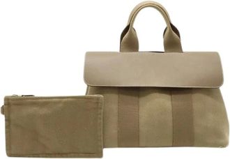 Hermès Pre-owned Handbags, female, Brown, Size: ONE SIZE Pre-owned Canvas Handbag