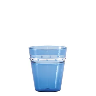 Zafferano Zafferano Set 4 Bicchieri Tumbler A Pallini Colore Bluino In Vetro Borosilicato Soffiato A Mano Con Tecnica Tradizionale Incalmo Per Uso Quotidiano