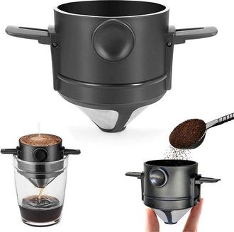OEM Filtro De Caf&eacute; Reutilizable De Malla 500 Para Cafetera De Goteo, Filtro De Goteo C&oacute;nico Acero Inoxidable, Embudo Goteo Acero Inoxidable 1-2 Tazas