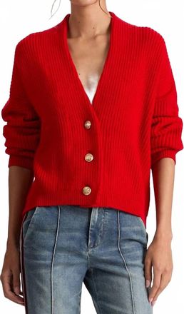 Alice & Olivia Holden Cardigan In Perfect Ruby