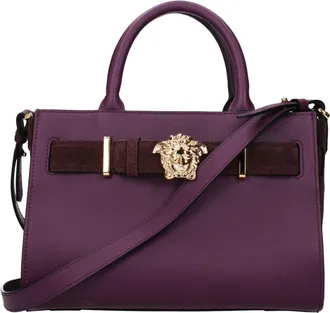 Versace Purple Leather Womens Handbag