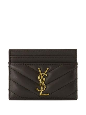 Saint Laurent Cassandra matelassé leren pasjeshouder - Bruin