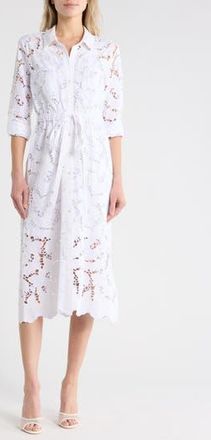 L'agence Emilio Long Sleeve Shirtdress in White at Nordstrom Rack, Size Xx-Small