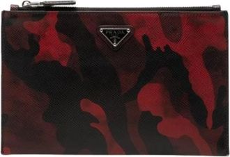 Prada Pre-owned Vintage Clutch - Dames - Vintage Clutch - Rood - ONE Size - Leer - Vintage
