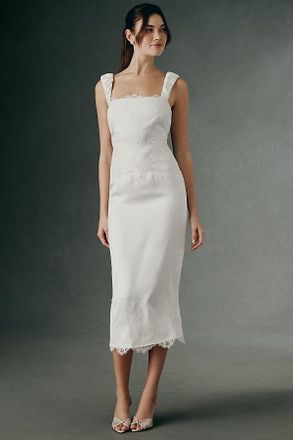 BHLDN Lace Trim Midi Dress