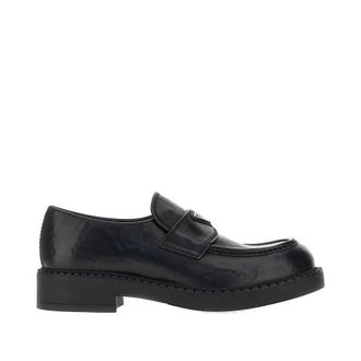 Prada Hammered leather loafers with triangle logo Man 7