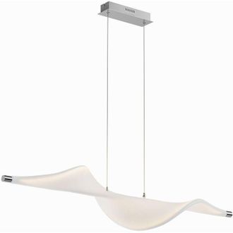 Lucande L&aacute;mpara Colgante edano En Blanco De Textura, Tela, Tejido, Seda - Lucande