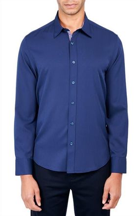 ConStruct Solid Shirt Long Sleeve in Navy at Nordstrom, Size Large