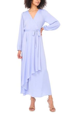 Vince Camuto Wrap Front Long Sleeve Maxi Dress in French Blue at Nordstrom, Size X-Small