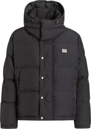 Dolce & Gabbana Gewatteerde jas met capuchon - Heren - Winterjassen - Grijs - XL - Jassen