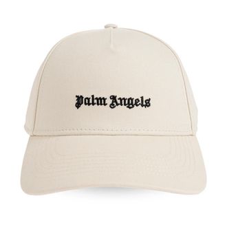 Palm Angels Gebogen Logo Baseballpet - Heren - Petten - Wit - ONE Size - Katoen - Accessoires