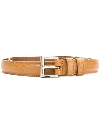 Prada Beige Logo Buckle Belt