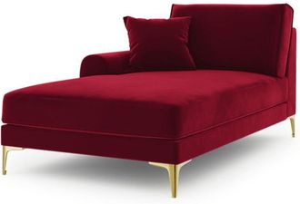 BLOOMINGLOFT Chaiselongue Madara mit Samtbezug - Schwarz