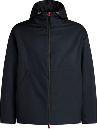Kiton Hooded Technical Fabric Jacket - Heren - Zomerjassen - Blauw - 2XL - Jassen