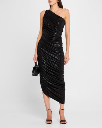 Norma Kamali Diana Asymmetric Ruched Gown