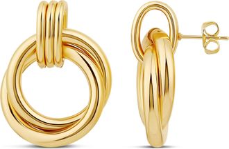 SHYMI Twisted Round Statement Drop Earrings - 18K Gold Filled, rhodium Plated, Day to Night