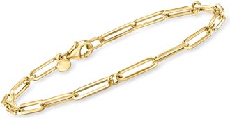 Ross-Simons Italian 18kt Yellow Gold Paper Clip Link Bracelet