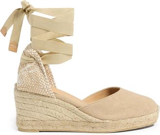 Castaner Carina/6/002 7 cm sleehakken - Dames - Sleehakken - Beige - 41 EU - Katoen - Schoenen