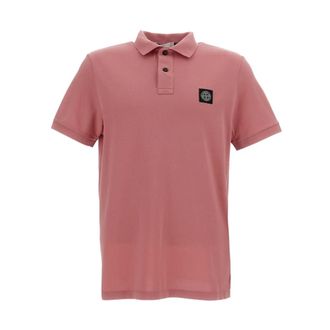 Stone Island Polo Shirts, male, Pink, Size: S Polo
