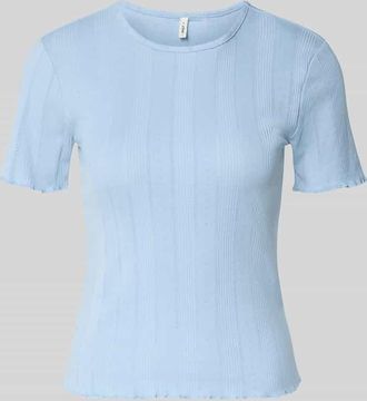 Only Slim Fit T-Shirt aus Baumwoll-Mix Modell TENNA in Hellblau, Gr&ouml;&szlig;e XL