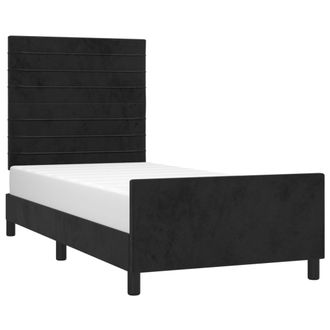 vidaXL Estructura De Cama Sin Colch&oacute;n Terciopelo Negro 90x200 Cm Vidaxl