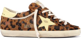 Golden Goose Leopard Print Low-Top Sneakers with Vintage Detailing