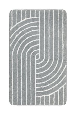 Wecon Home Alfombra de ba&ntilde;o gris y blanca 60x100