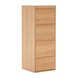 HOMN C&oacute;moda alta 4 cajones efecto Roble