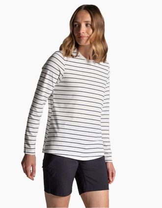 Craghoppers Womens Craghoppers Womens/Ladies Akona Striped Nosilife Long-Sleeved T-Shirt - White - Size: 18