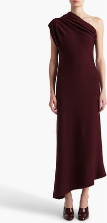 Khaite Coast One Shoulder Wool Blend Dress in Jam at Nordstrom, Size X-Small