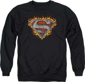 Gildan Superman Iron Fire Shield Adult Crewneck Sweatshirt