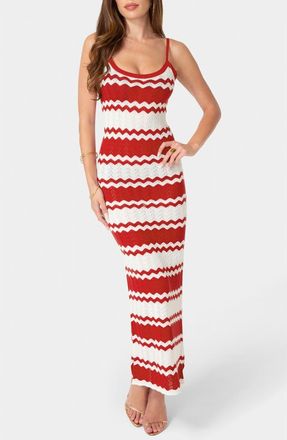 Bebe Stripe Knit Maxi Dress in Burgundy at Nordstrom Rack, Size X-Large