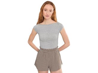 Free People So Soft Seamless Modal T-Shirts Womens Clothing Heather Grey : L-XL (US Womens 14-16), Elastane/Modal/Polyamide