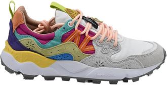Flower Mountain Multicolor Suede Sneakers With Technical Fabric Accents
