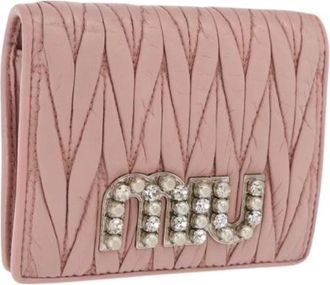 Miu Miu Pre-owned leren portemonnee - Dames - Vintage Accessoires - Roze - ONE Size - Leer - Vintage