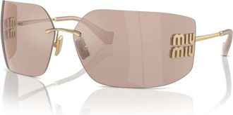 Miu Miu Runway Zonnebril - Dames - Zonnebrillen - Geel - ONE Size - Accessoires