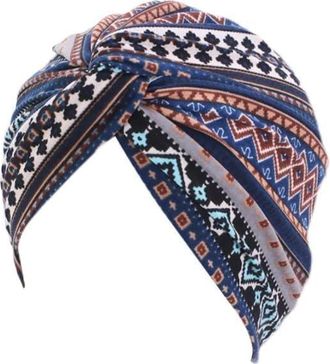 Generic Chemo Headwear for Women UK Beanie Scarf Soft Turban Cap Floral Head Wraps Cotton Feel Style Alopecia Bandana Head Cover (Blue Pattern)