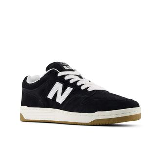New Balance Sneaker NEW BALANCE 480, Herren, Gr. 37, schwarz, wei&szlig;, Leder, Textil, Schuhe Sneaker