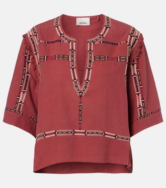Isabel Marant Fiosa embroidered silk blouse