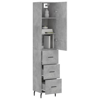 Berkfield Home Highboard Concrete Grey 34.5x34x180 cm Engineered Wood