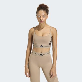 adidas Sport-BH ADIDAS PERFORMANCE HYG LS BRA, Damen, Gr. XL, N-Gr, chalky braun, Obermaterial: 85% Polyester, 15% Elasthan, BHs Sport-BH