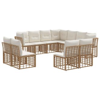 vidaXL Conjunto De Sof&aacute;s De Exterior Natural Poli&eacute;ster Vidaxl